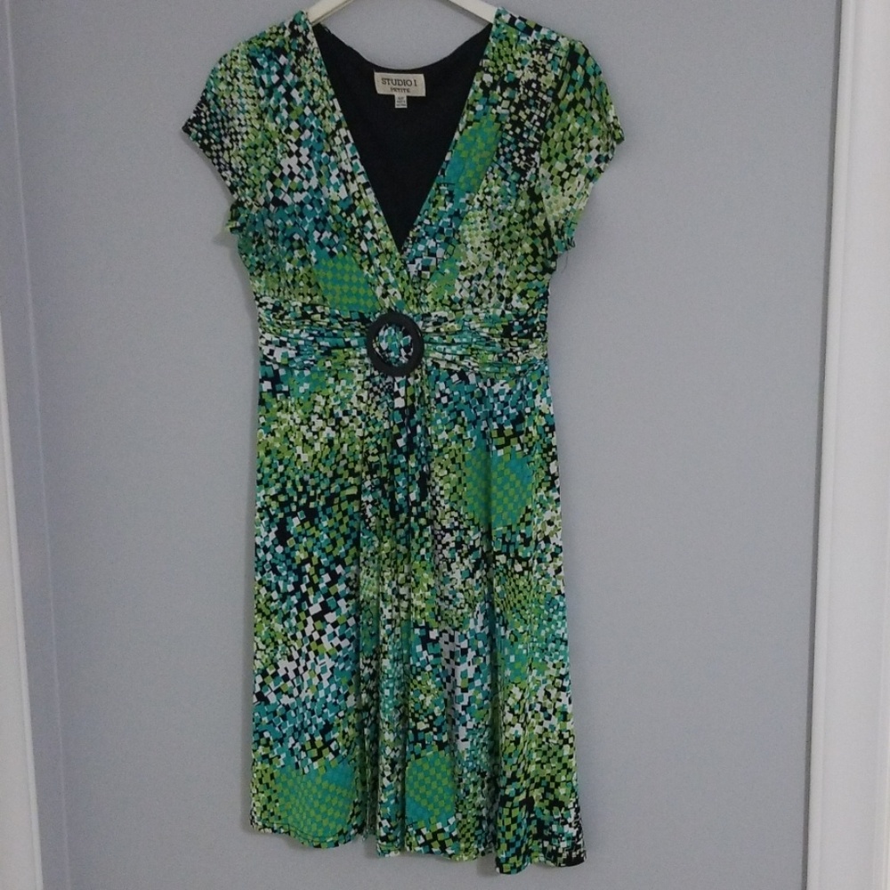 Green midi dress, size 12P